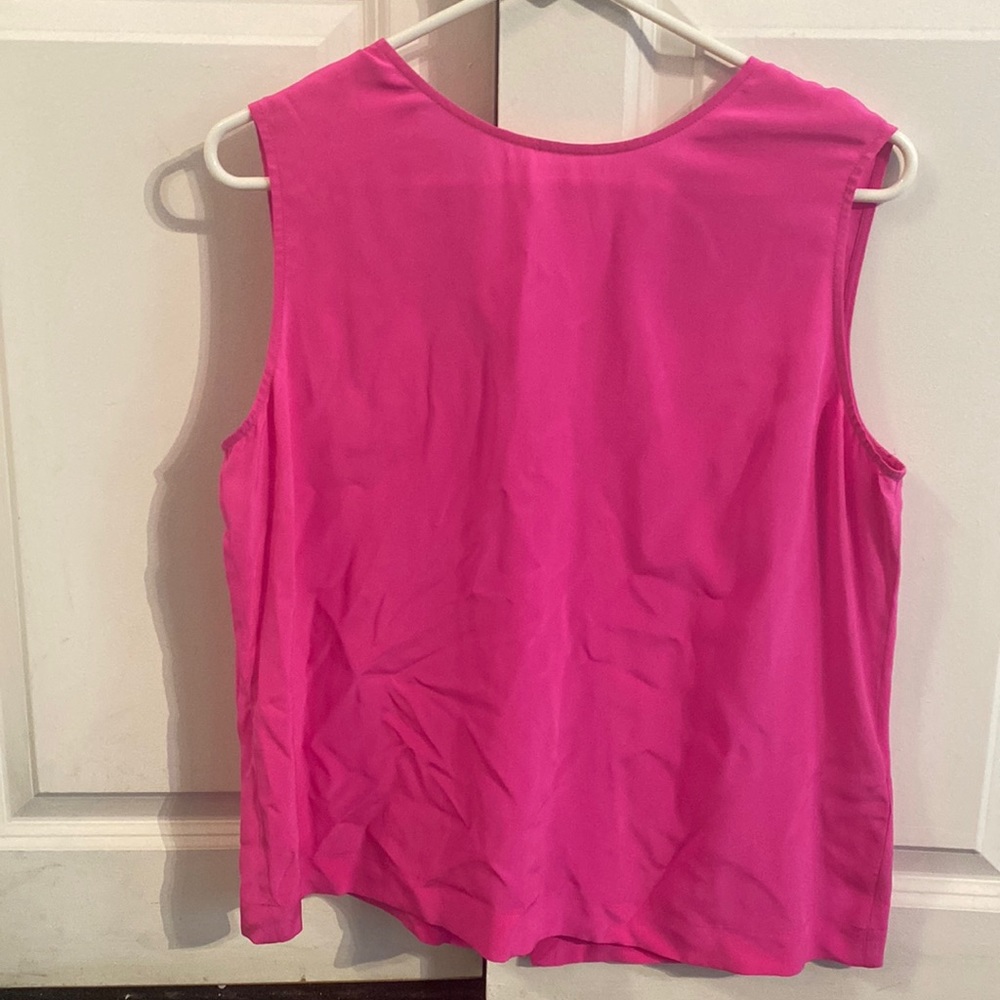 Equipment pink sleeveless top. Buttons down the back. Size L